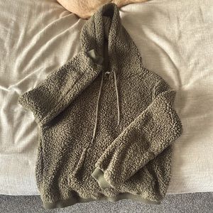 army green fuzzy soft sweater